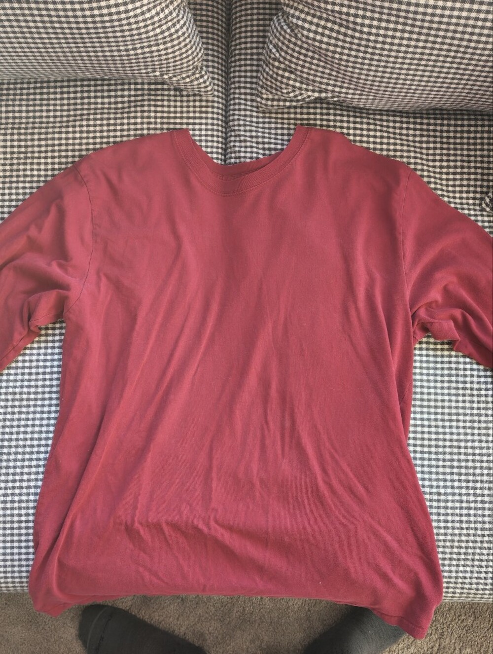 Stafford Burgundy Long-Sleeve Crewneck Tee